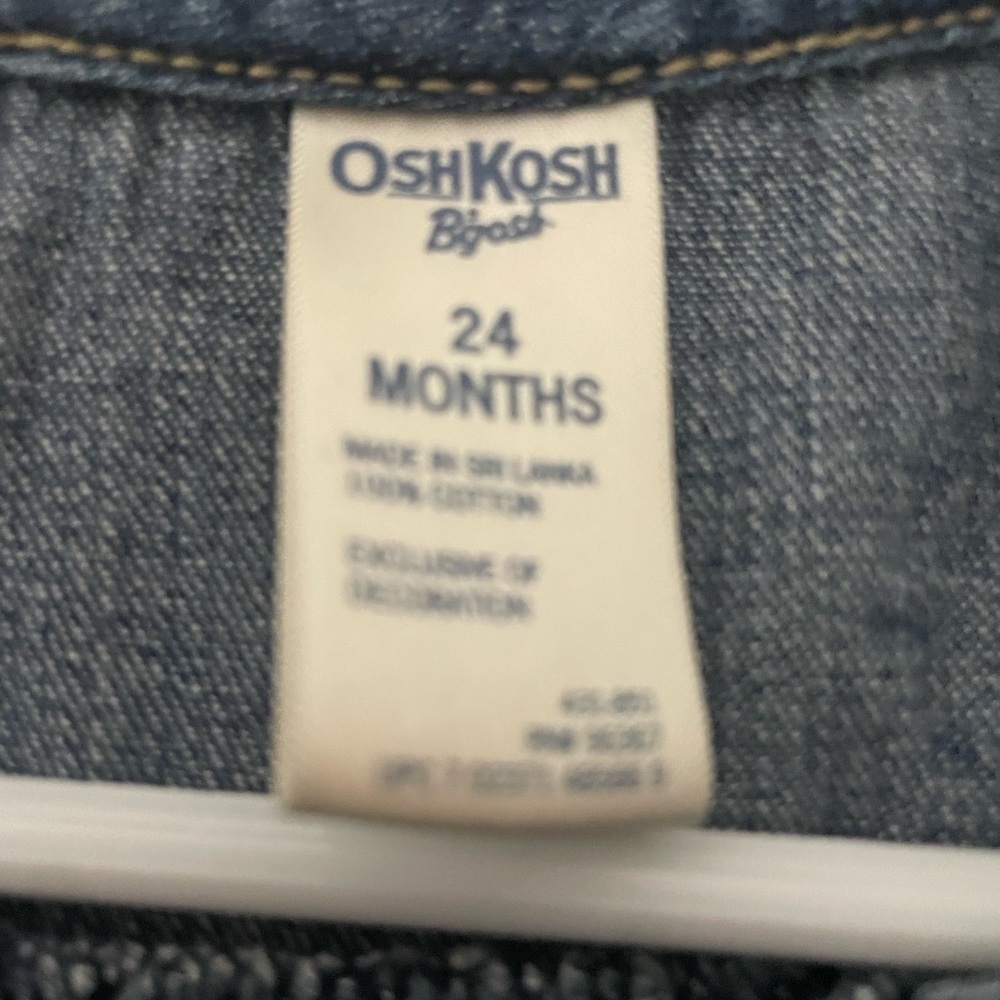 OshKosh B'gosh Denim Blue Dress with Embroidery - Picture 4 of 4